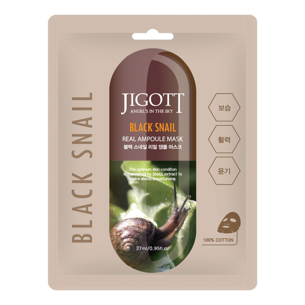 Maschera viso in tessuto Real Ampoule Black Snail di Jigott