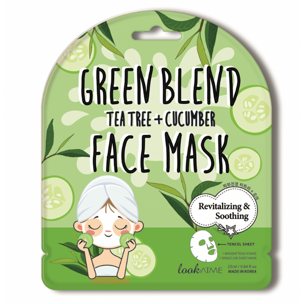 Maschera viso in tessuto Tea Tree & Cucumber di LookAtMe