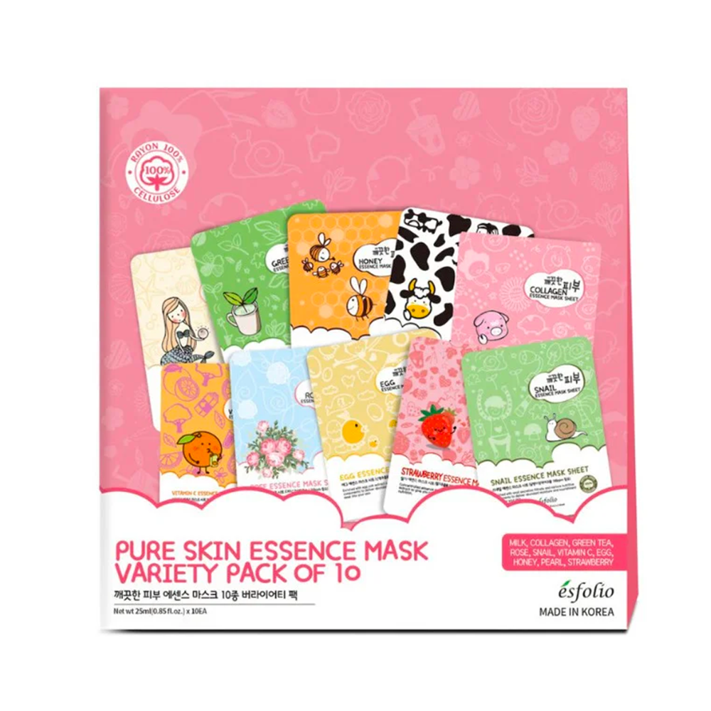 Pack 10 maschere viso in tessuto Variety Collection di Esfolio